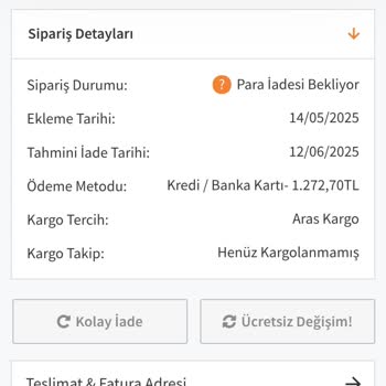 Sipariş İptali Sonrası İade Yapılmıyor, Müşteri Hizmetleri Sessiz