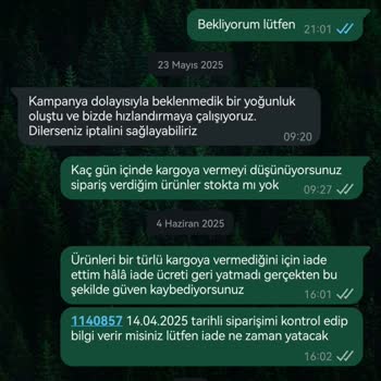 Sipariş İptali Sonrası İade Yapılmıyor, Müşteri Hizmetleri Sessiz