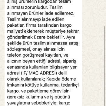 Sipariş İptal Talebime Olumsuz Ve Tehditkar Yanıt