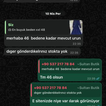 Sultan Butik'ten Yanlış Ve Eksik Ürün, İade Ücreti Alınamıyor
