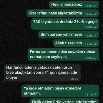 Sultan Butik'ten Yanlış Ve Eksik Ürün, İade Ücreti Alınamıyor