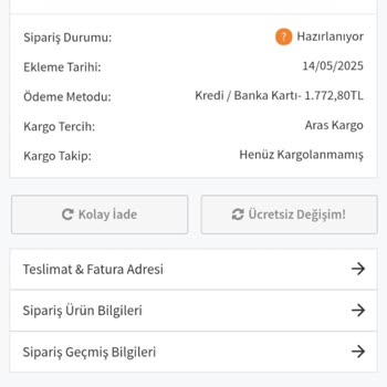 Gizce Moda'dan Sipariş İptali Sonrası Para İadesi Yapılmıyor
