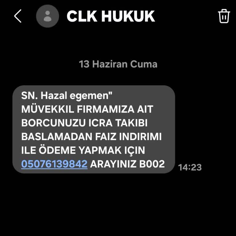 Bilinmeyen Numaradan Borç Mesajı Ve Kişisel Bilgilerimin İzinsiz Kullanımı Endişesi