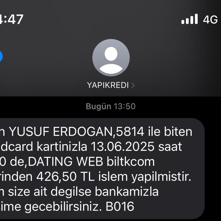 Bilgim Dışında Yapılan Kart Çekimi İçin Acil İade Ve İletişim Talebi