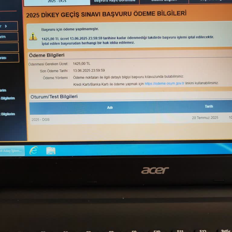 DGS Sınav Ücreti Ödenmiş Görünmüyor Acil Çözüm Bekliyorum
