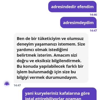 Siparişimin Haber Verilmeden İptal Edilmesi Ve İletişim Eksikliği