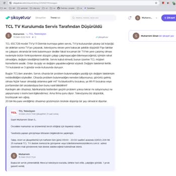 Kurulumda Hasar Gören Televizyon Ve Tanımlanmayan Ek Garanti Sorunu