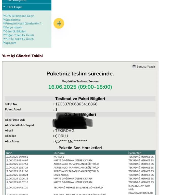 UPS Türkiye'nin Teslimat Sorunları Ve Müşteri Hizmetlerine Ulaşamama