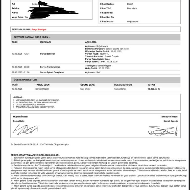 Bosch Servisinden Gecikmeli Onarım Ve Mağduriyet