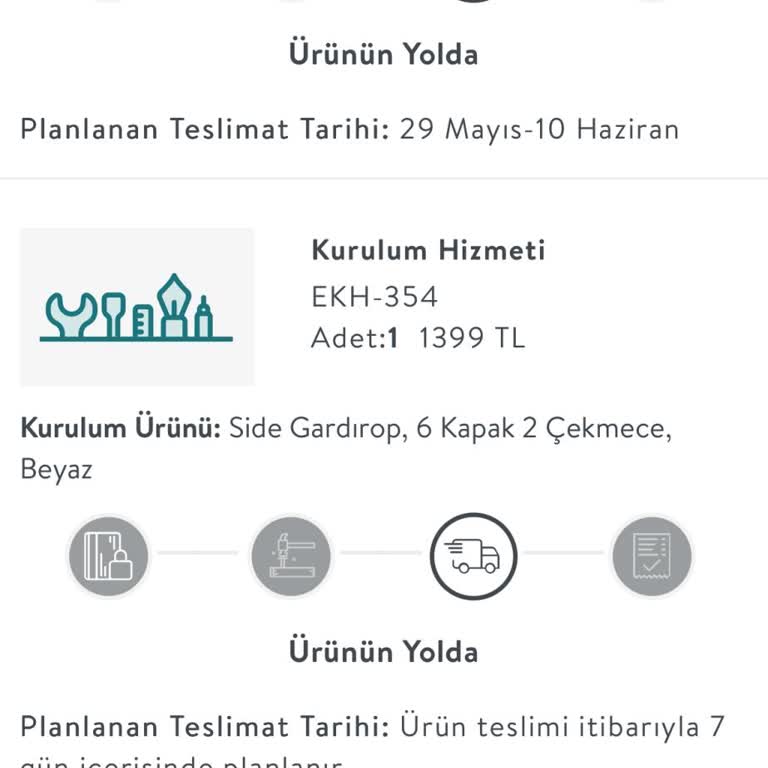 Gardırop Siparişim Teslim Edilmedi, Bilgilendirme Yapılmıyor