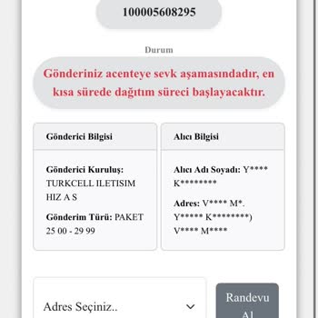 Kuryenet'ten Bilgilendirme Ve Teslimat Yapılmıyor