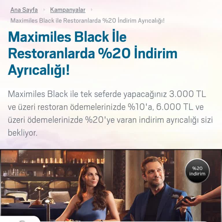 İş Bankası Black Kart Restoran İndirimi Kampanyasında Belirsiz Koşullar Nedeniyle Eksik İndirim