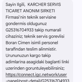 Karcher Buhar Makinesi Servisinden Bilgi Alamıyorum