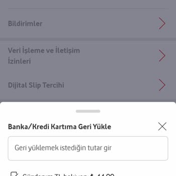 Vodafone Pay Cüzdandaki Paramı Geri Alamıyorum