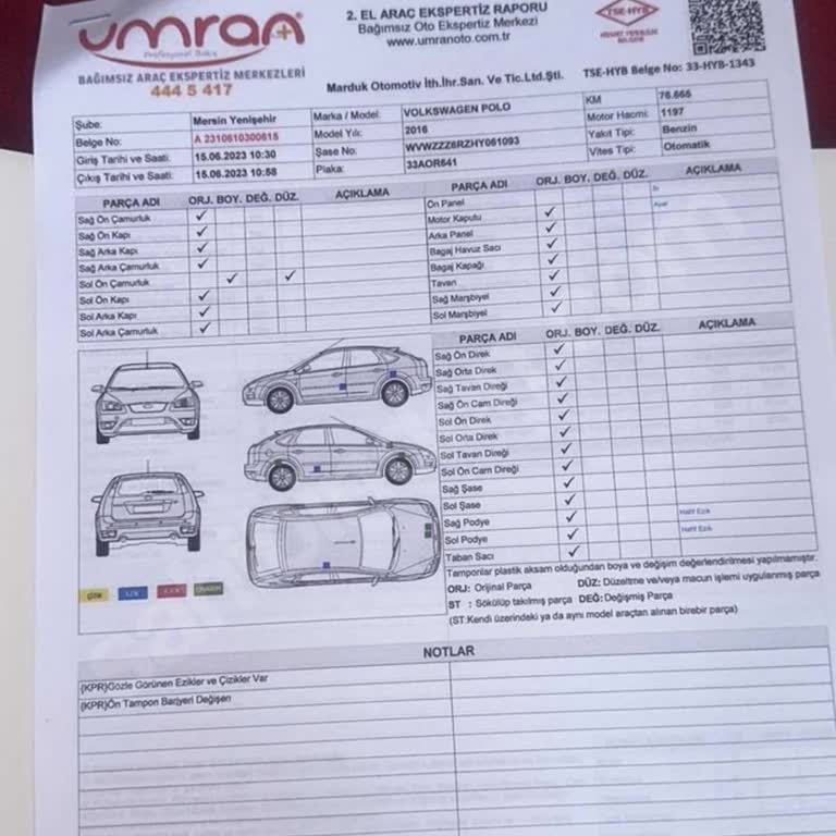 Ekspertiz Sonrası Araçta Ortaya Çıkan Kusurlar Ve Değer Kaybı
