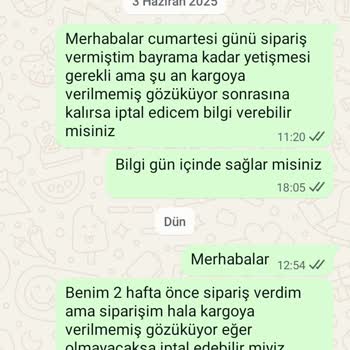 Siparişim Hazırlanmıyor Ve İletişim Kurulamıyor