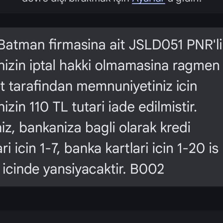 Bilet İptalinde Yetersiz Bilgilendirme Ve Eksik İade