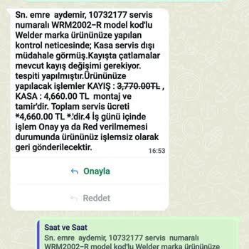 Kullanılmış Ve Kusurlu Saat Satışı Sonrası Yetersiz Servis Ve Yüksek Tamir Ücreti