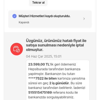 Yanlış Fiyatlama Sonrası İptal Edilen Sipariş Ve Hediye Çeki Mağduriyeti