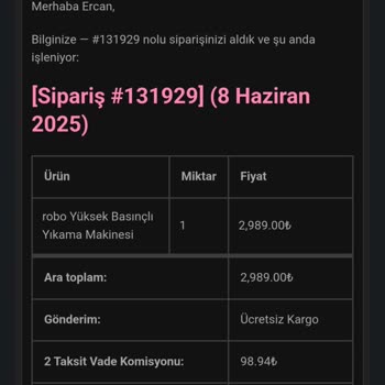Sipariş Verdim, Ürün Yok: Robo Oto Yıkama Makinesi Mağduriyeti
