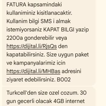 Ekstra Alınan İnternet Paketinin Hızla Tükenmesi Ve Yanıtsız Şikayet