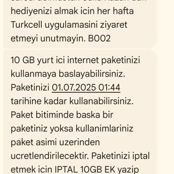 Ekstra Alınan İnternet Paketinin Hızla Tükenmesi Ve Yanıtsız Şikayet
