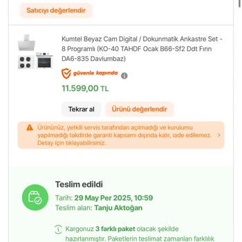 Kumtel'den Aldığım Ankastre Setin Kurulumu Yapılmıyor, Kimse İlgilenmiyor