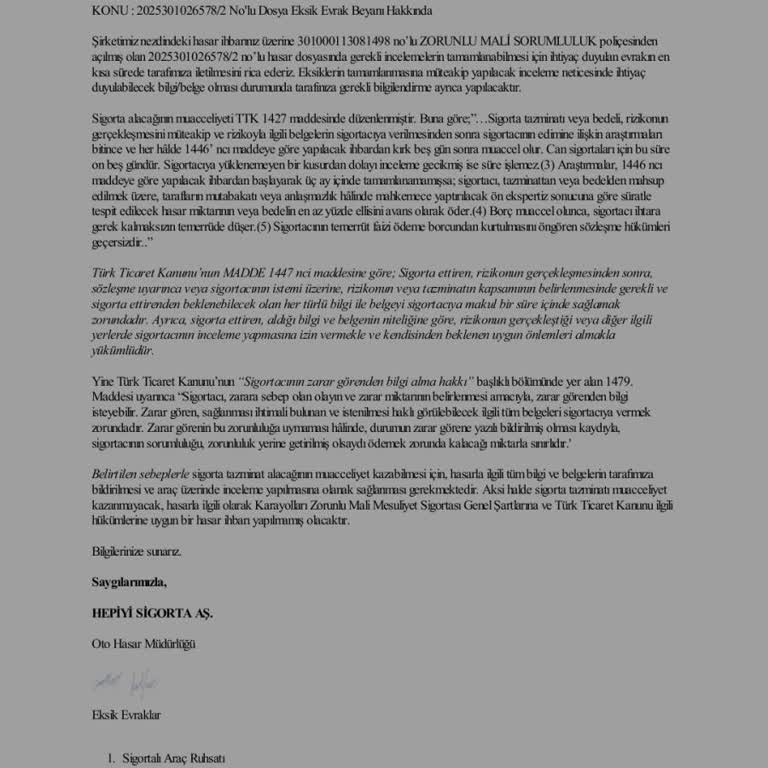 Kazaya Karışan Kişinin Belgeleri Neden Benden İsteniyor?