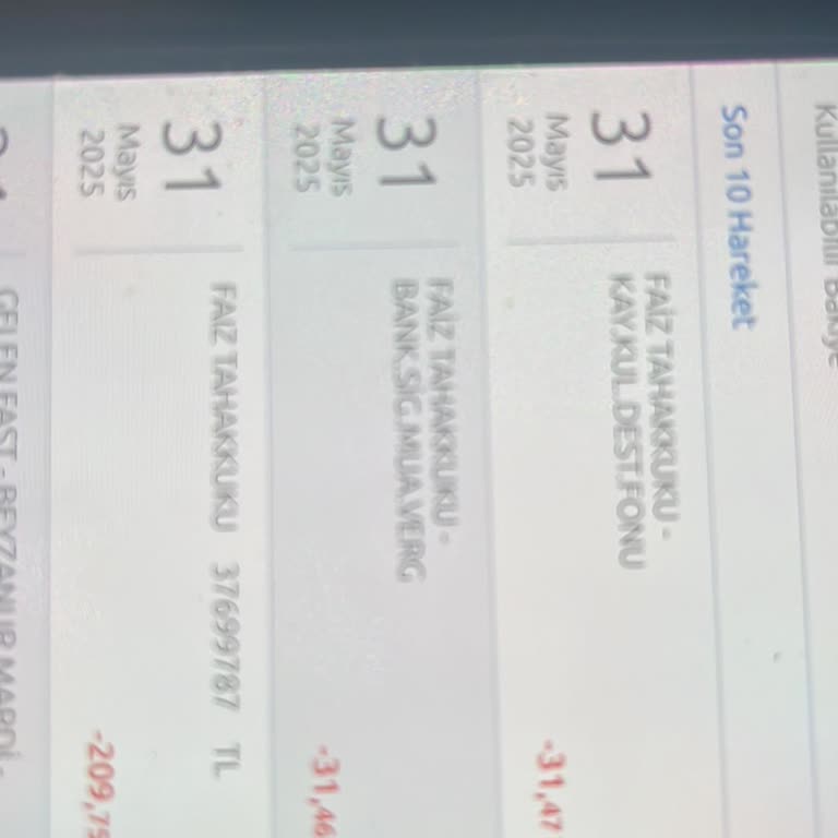 Hesabımdan Bilgim Dışında Yapılan Faiz Kesintileri