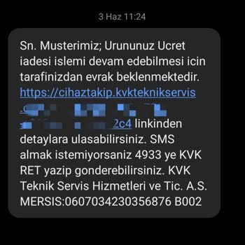 KVK Teknik Servisten Yetersiz İletişim Ve Destek Nedeniyle Mağduriyet
