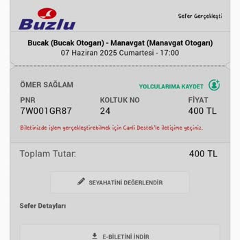 Otobüs Arızası Sonrası Bilet İadesinde Obilet'ten Destek Alamadım