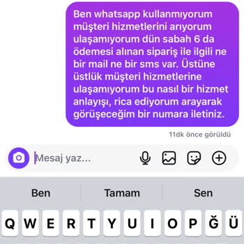 Sipariş Sonrası Bilgi Verilmemesi Ve İletişimsizlik