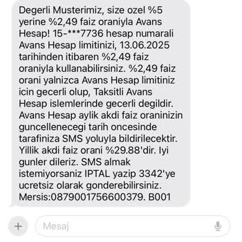 Avans Hesapta Bildirilen Faiz Oranı Uygulanmadı