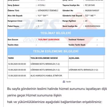 Adrese Gelmeden Kargo Teslim Edilmedi Ve Yanıltıcı Mesaj Gönderildi