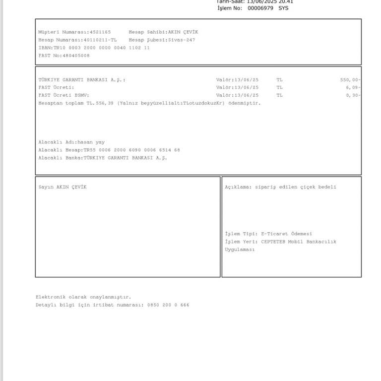 Sipariş Verilen Çiçeğin Teslim Edilmemesi