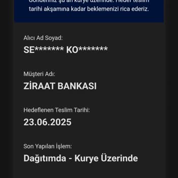 Ziraat Kartım Yanlış Adrese Gönderildi, Teslim Süresi Uzadı