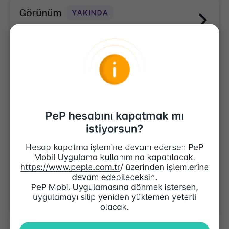 Pep Mobil Uygulamasında Hesap Fesih Ve İptal İşlemleri Zorlaştırılıyor