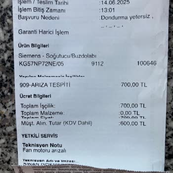 Siemens Buzdolabında Bitmeyen Arıza Ve Haksız Servis Ücreti