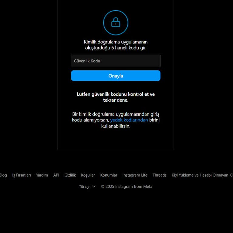 Instagram İki Faktörlü Doğrulama Nedeniyle Hesabıma Erişemiyorum