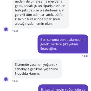 Getir Müşteri Hizmetlerinin İlgisizliği Ve Siparişin Gecikmesi Mağduriyet Yarattı
