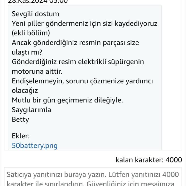 Greenote Dikey Süpürge Pil Arızası Ve Yedek Parça Temininde Yaşanan Sorun
