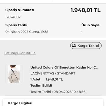 Benetton Çanta Kulpunda Kısa Sürede Soyulma Sorunu