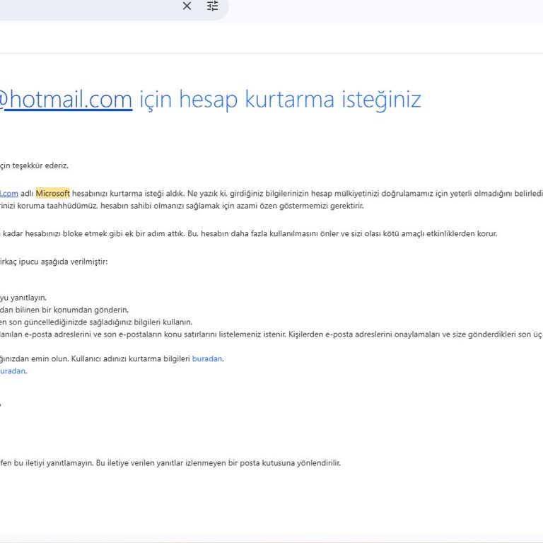 Hotmail Hesabımın Güvenliği Sağlanmıyor, Destek Alamıyorum