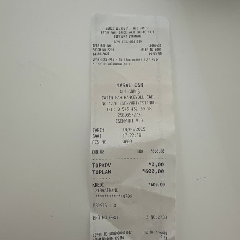 Vodafone Şubesinde E-sım Ücret Farkı Mağduriyeti