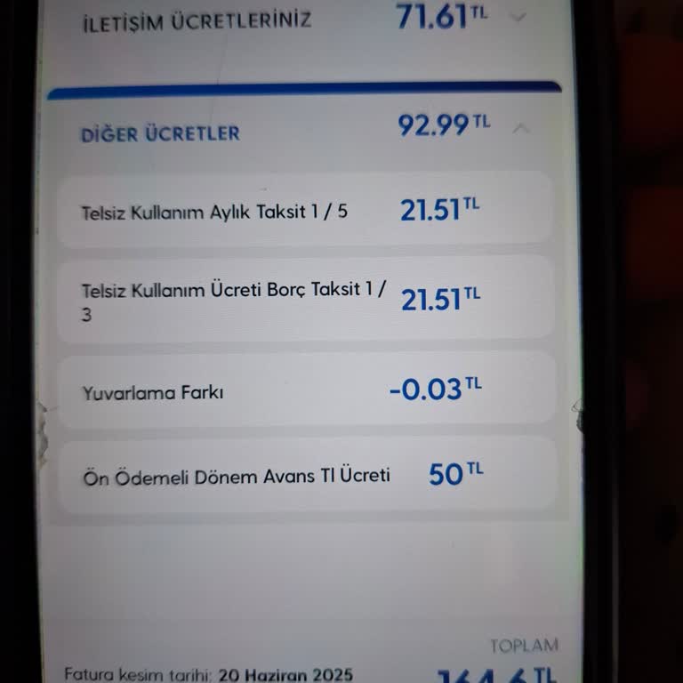 Bilgilendirme Yapılmadan Faturaya 50 TL Avans Ücreti Yansıtıldı