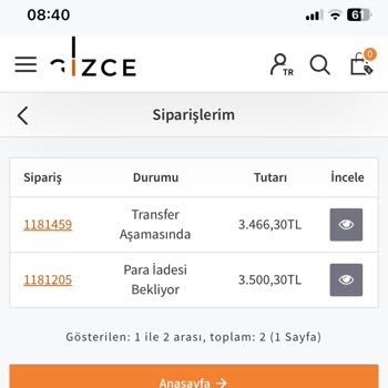 İptal Edilen Siparişin İadesi Ve Yeni Siparişin Teslimatı Yapılmadı