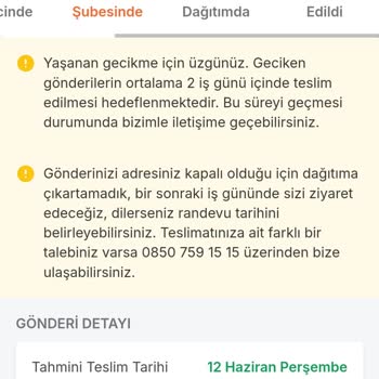 Teslimat Günü Yanlış Bilgilendirme Ve Dağıtıma Çıkarılmayan Ürün Nedeniyle Mağduriyet