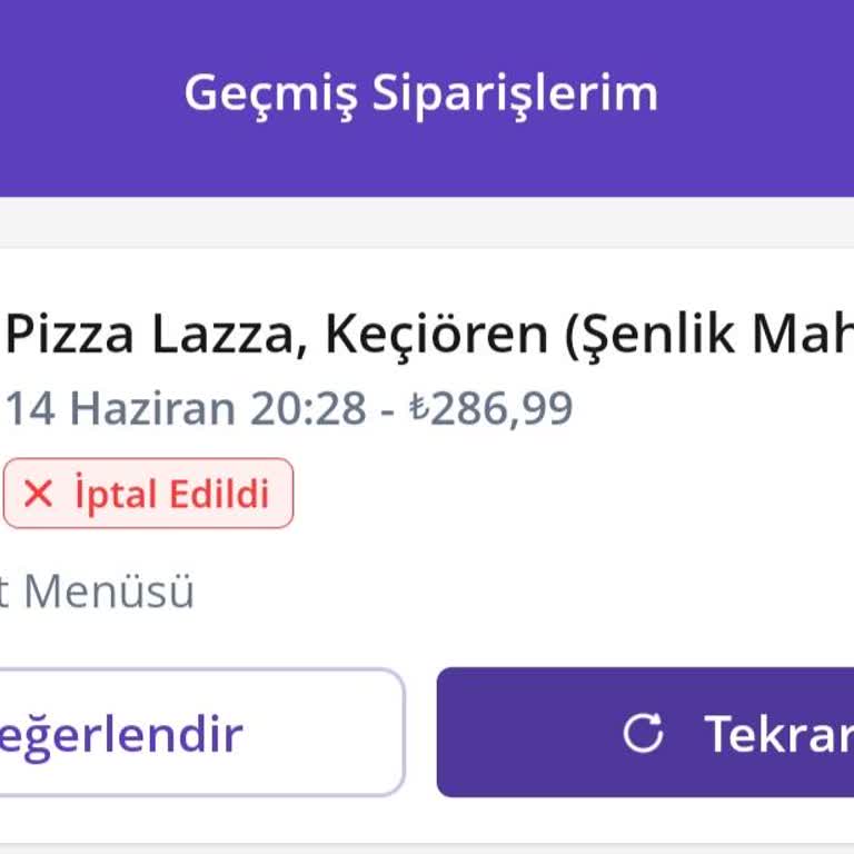 Getir Yemek Siparişim Kurye Tarafından Teslim Edilmeden İptal Edildi