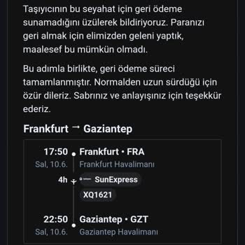 Kiwi Üzerinden Alınan Biletin İptalinde Para İadesi Sorunu