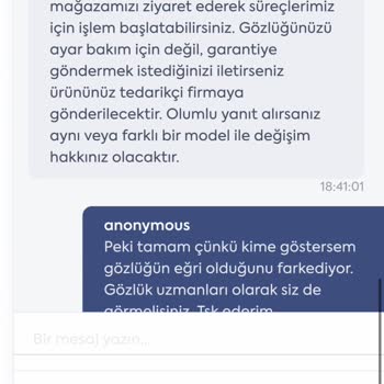 Armani Gözlükte Üretim Hatası Israrla Kabul Edilmiyor